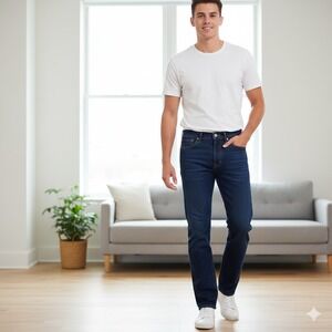 Levi's Men's 501 Original Fit Dark Wash Denim Straight Leg Jeans - Size 32x30